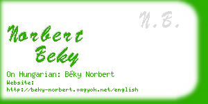 norbert beky business card