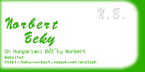 norbert beky business card